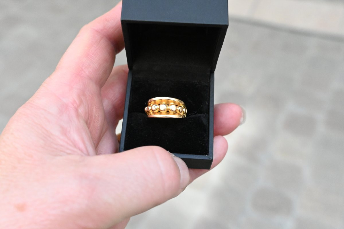 Bague boules en or travail français vers 1940 1950-photo-2