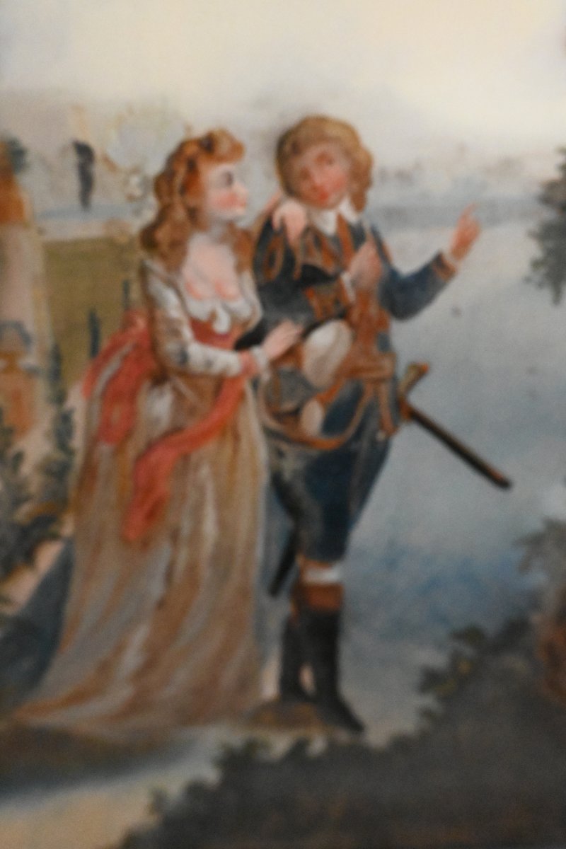 Pair Of Fixtures Under Glass, In 18th Century Louis XVI Gardens-photo-5