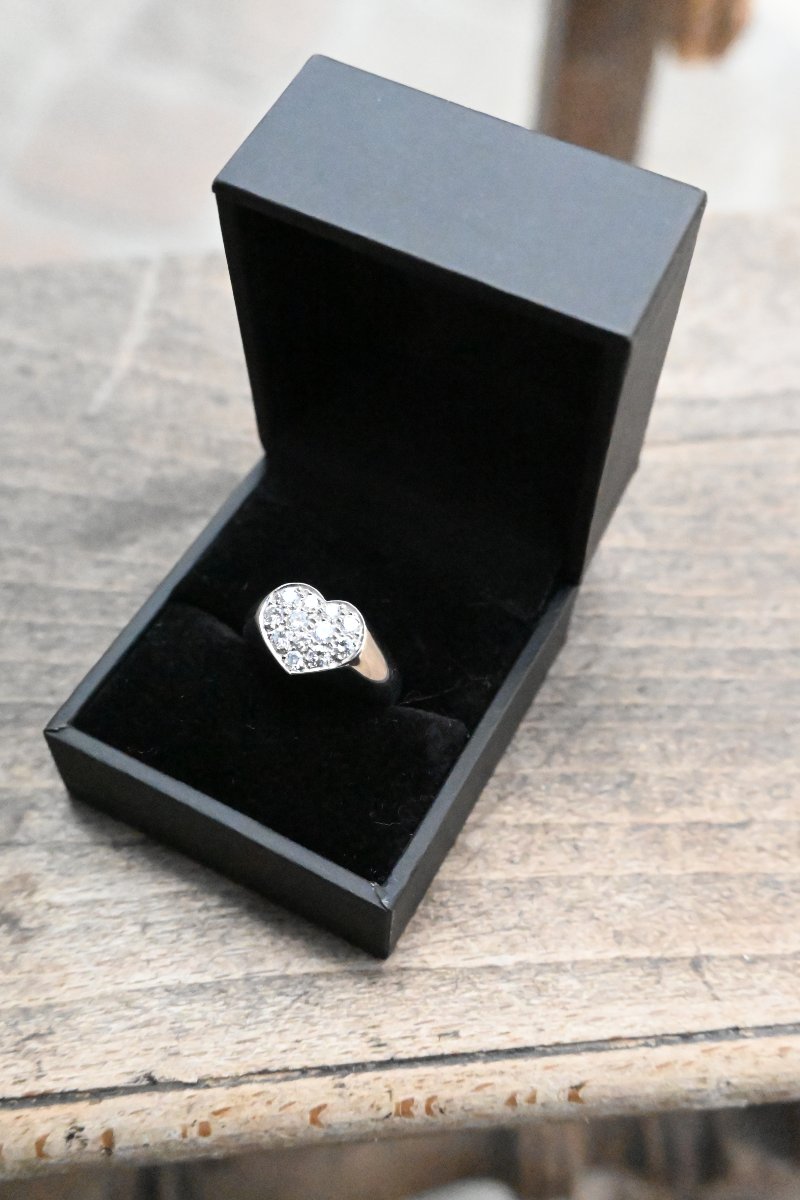Gold Diamond Heart Ring By Poiray-photo-2
