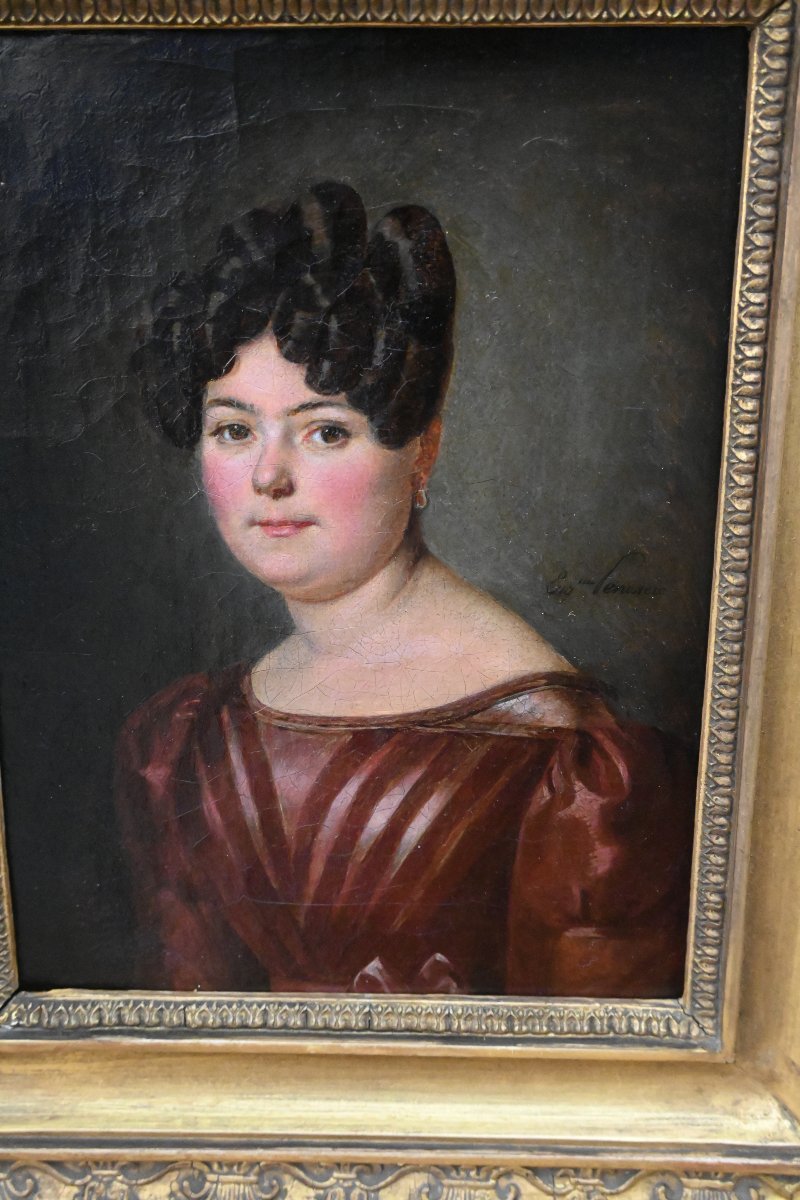Pair Of Small Portraits XIX Boilly Follower-photo-2