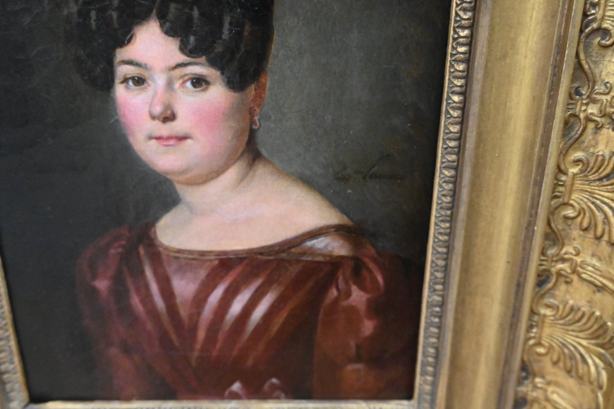 Pair Of Small Portraits XIX Boilly Follower-photo-3