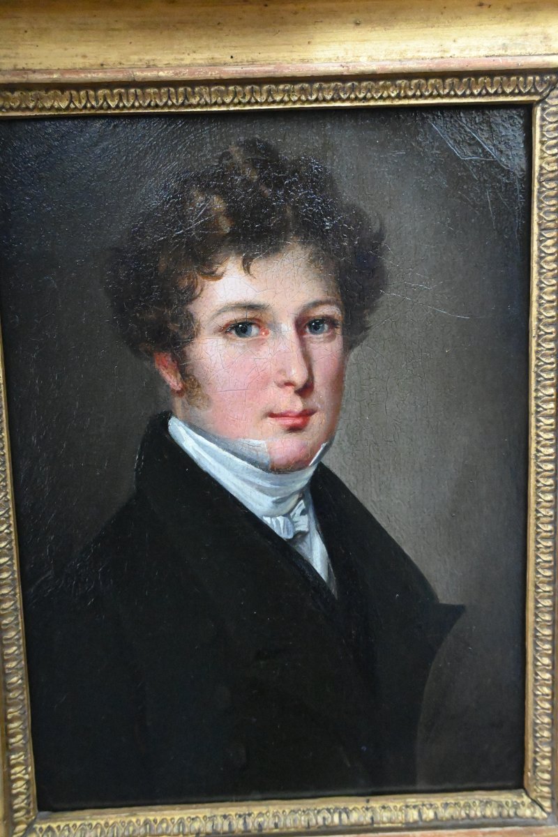 Pair Of Small Portraits XIX Boilly Follower-photo-6