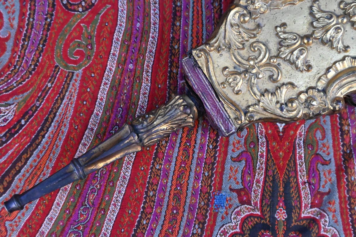  Rare Repoussé Brass Bellows From The 18th Century-photo-1