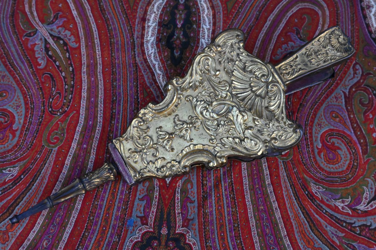  Rare Repoussé Brass Bellows From The 18th Century
