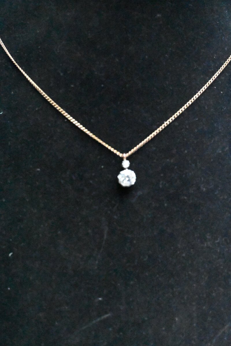 Pendantif orné d un diamant taille ancienne-photo-2