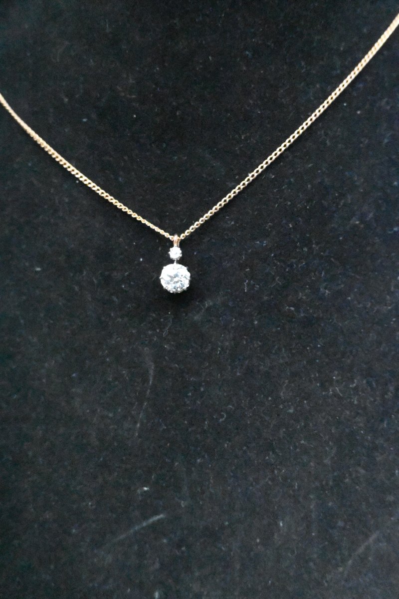Pendantif orné d un diamant taille ancienne-photo-3