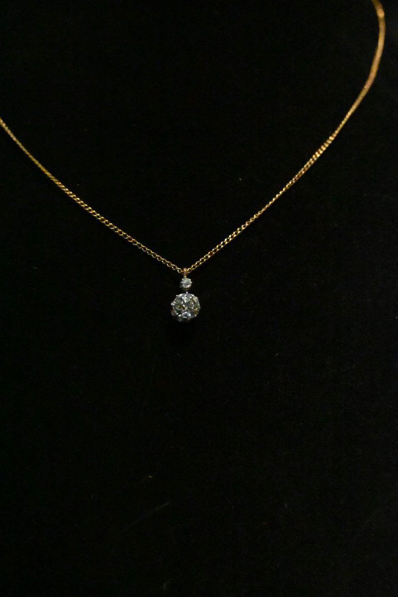 Pendantif orné d un diamant taille ancienne-photo-4