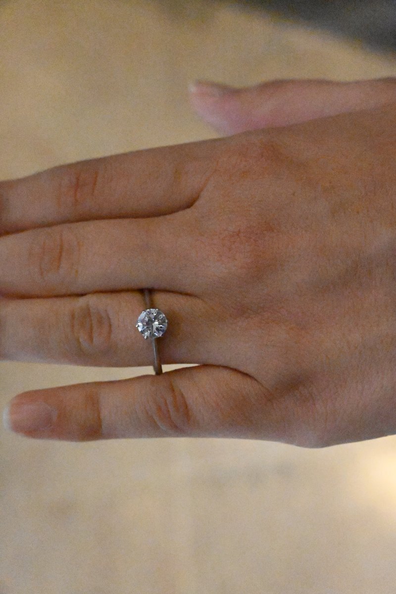 Solitaire Ring Modern Cut Diamonds 1 Cts-photo-2