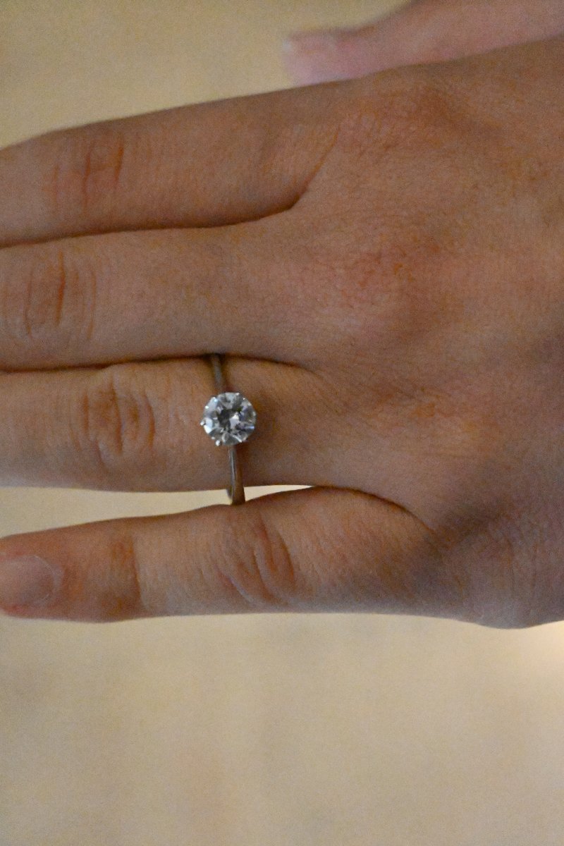 Solitaire Ring Modern Cut Diamonds 1 Cts-photo-3