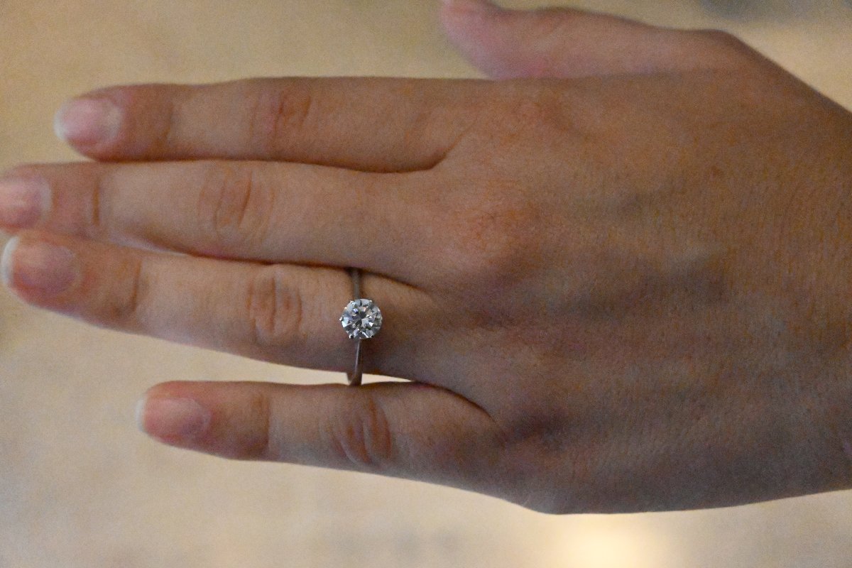 Solitaire Ring Modern Cut Diamonds 1 Cts-photo-1