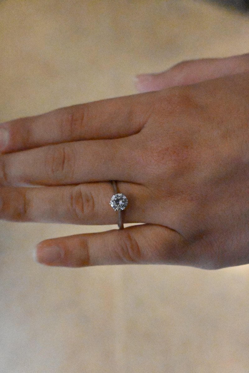 Solitaire Ring Modern Cut Diamonds 1 Cts-photo-4