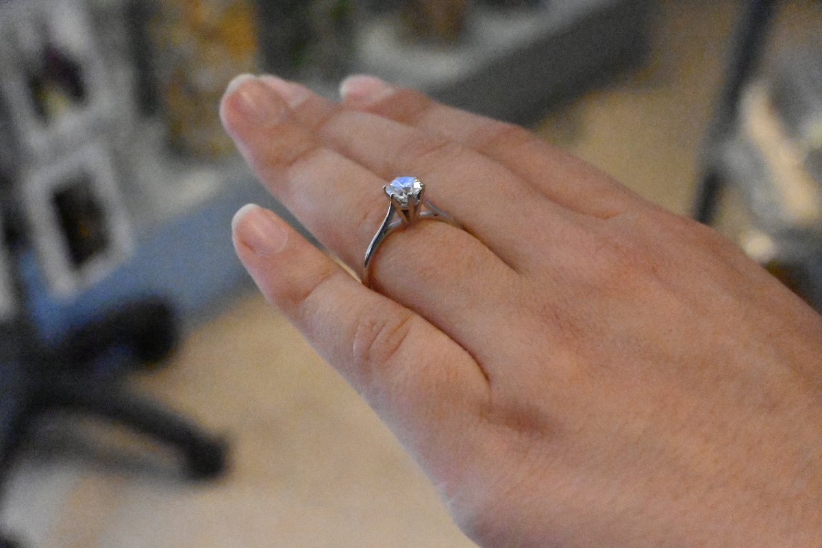 Solitaire Ring Modern Cut Diamonds 1 Cts-photo-5