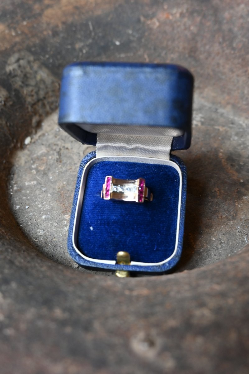 Gold And Diamond Tank Ring-photo-3