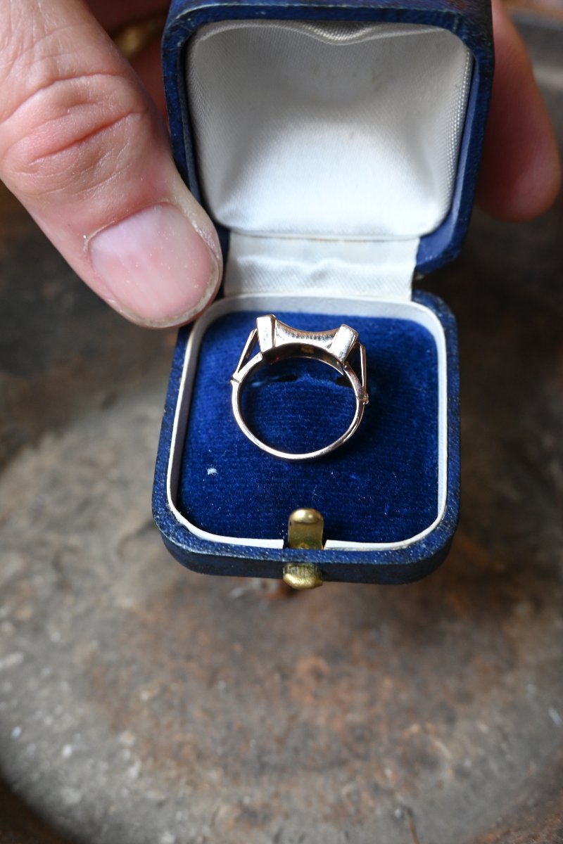 Gold And Diamond Tank Ring-photo-2