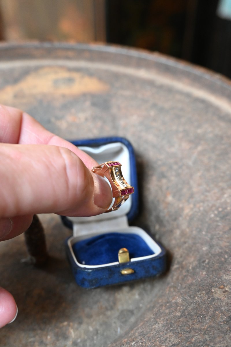 Gold And Diamond Tank Ring-photo-6