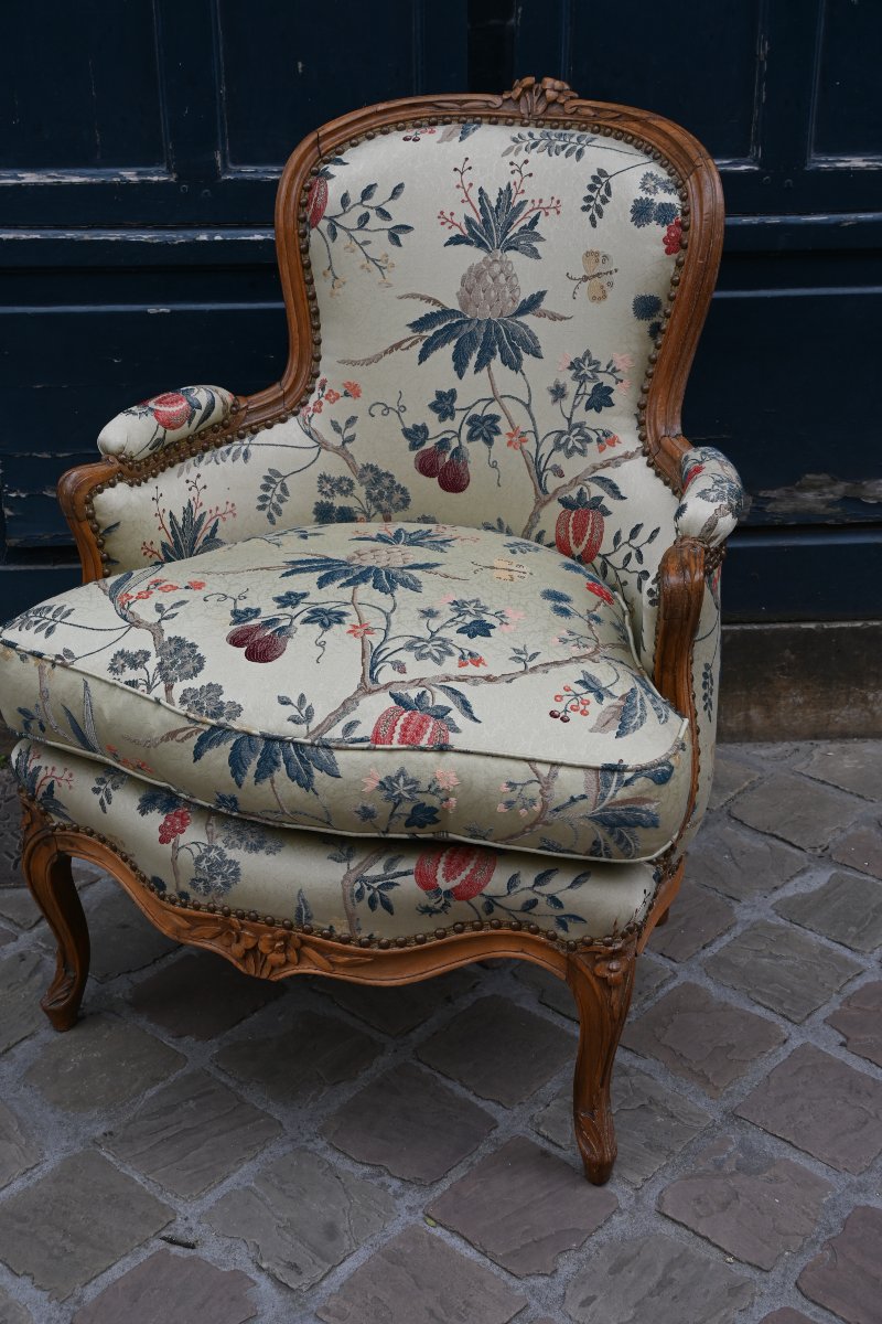 Bergère bois naturel d époque Louis XV 