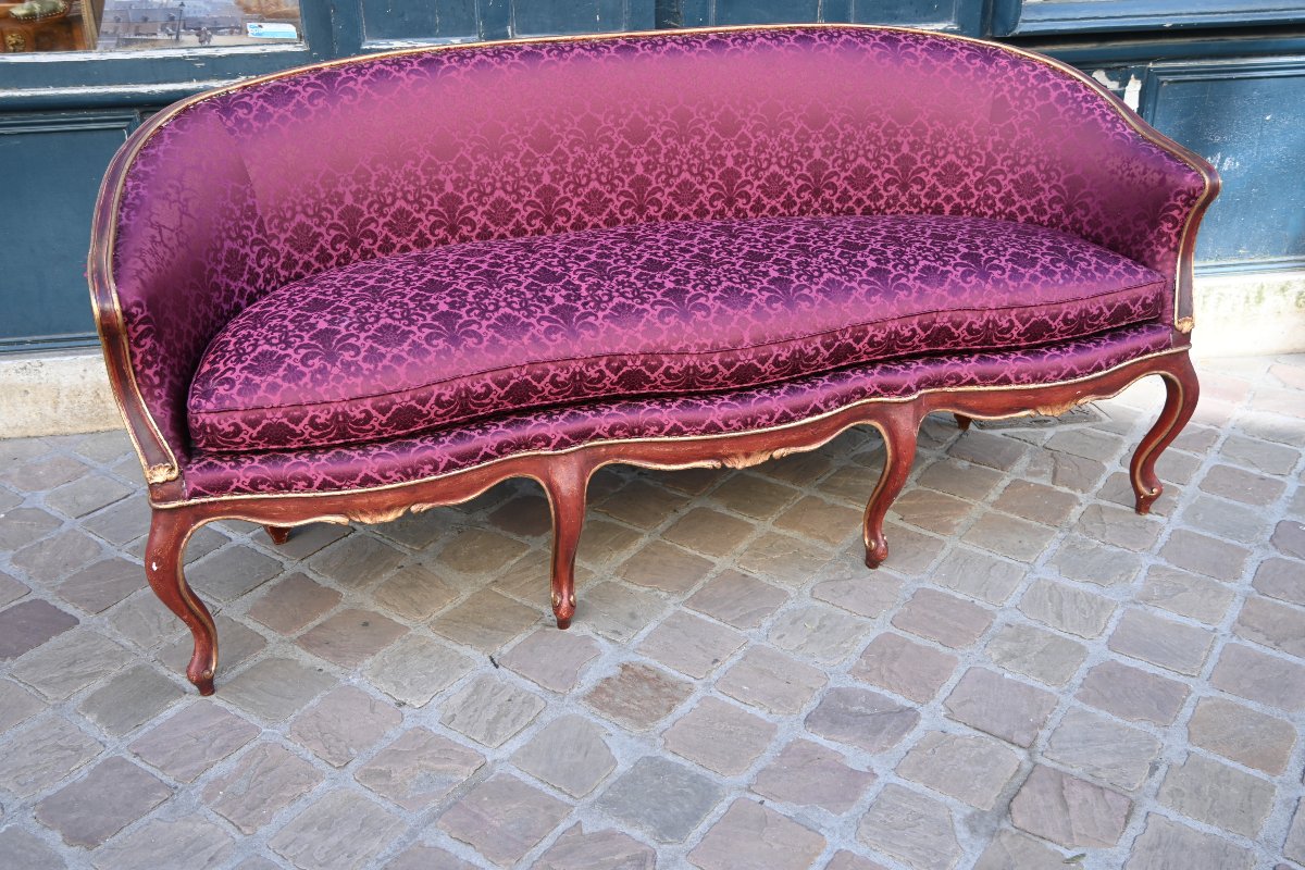 18th Century Italian Sofa In Lacquered Wood