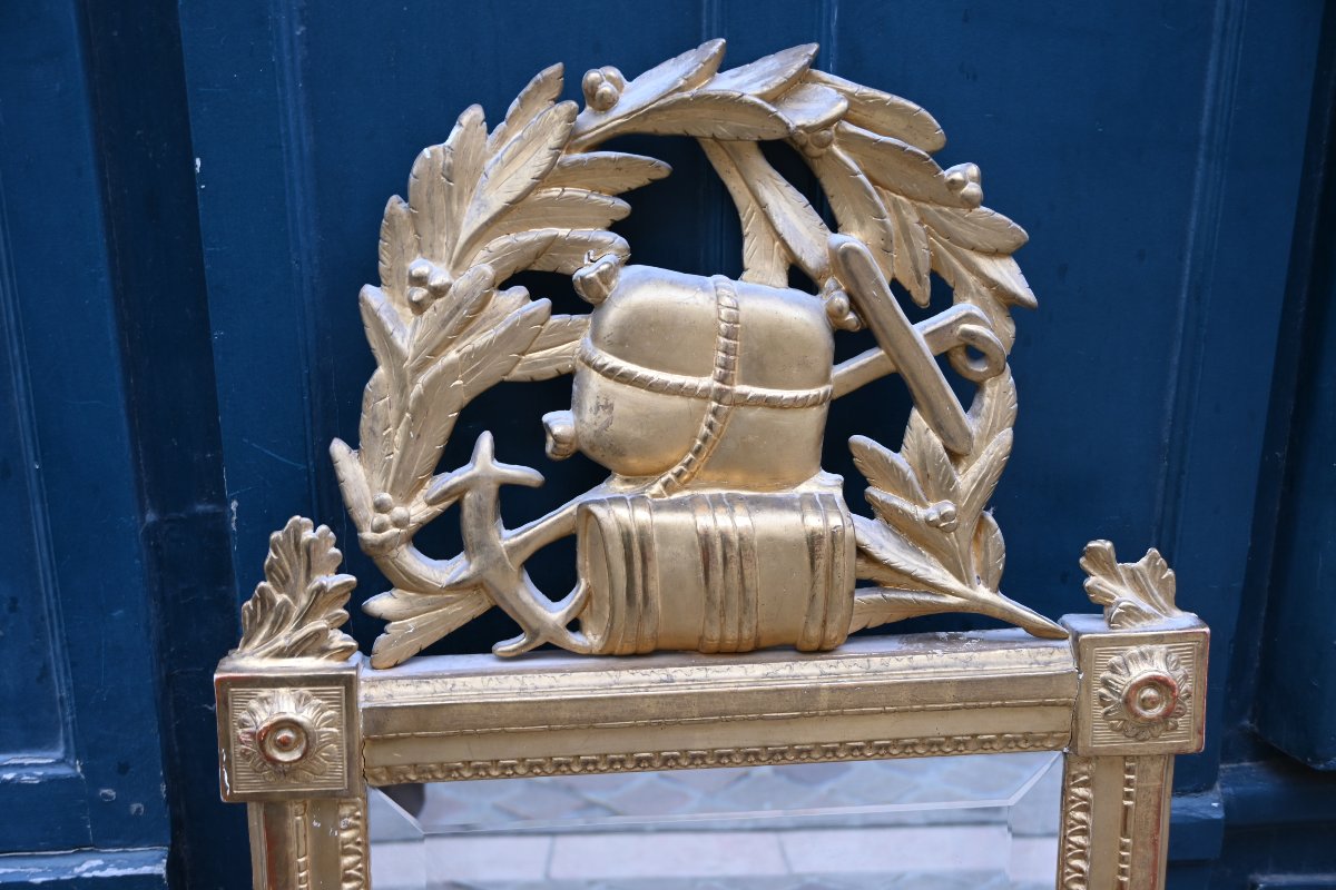 Miroir bois doré d époque Louis XVI  , Bordeaux fin  XVIII-photo-2