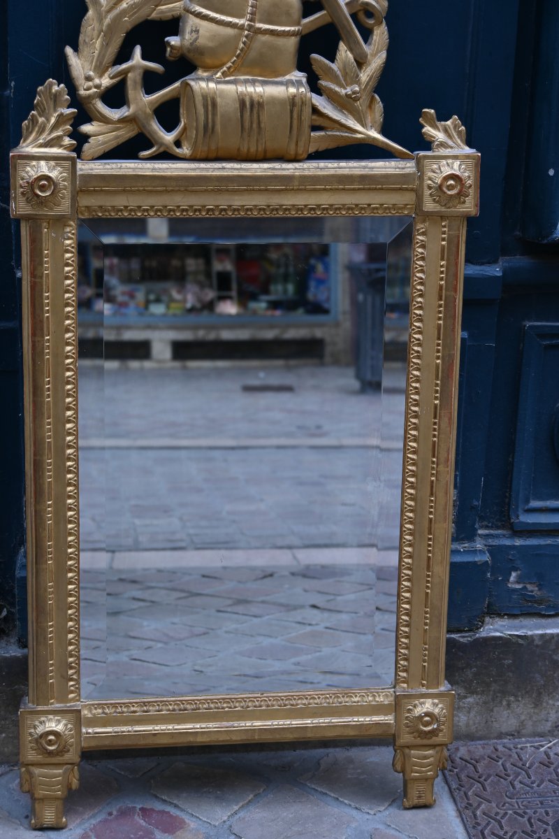 Miroir bois doré d époque Louis XVI  , Bordeaux fin  XVIII-photo-3