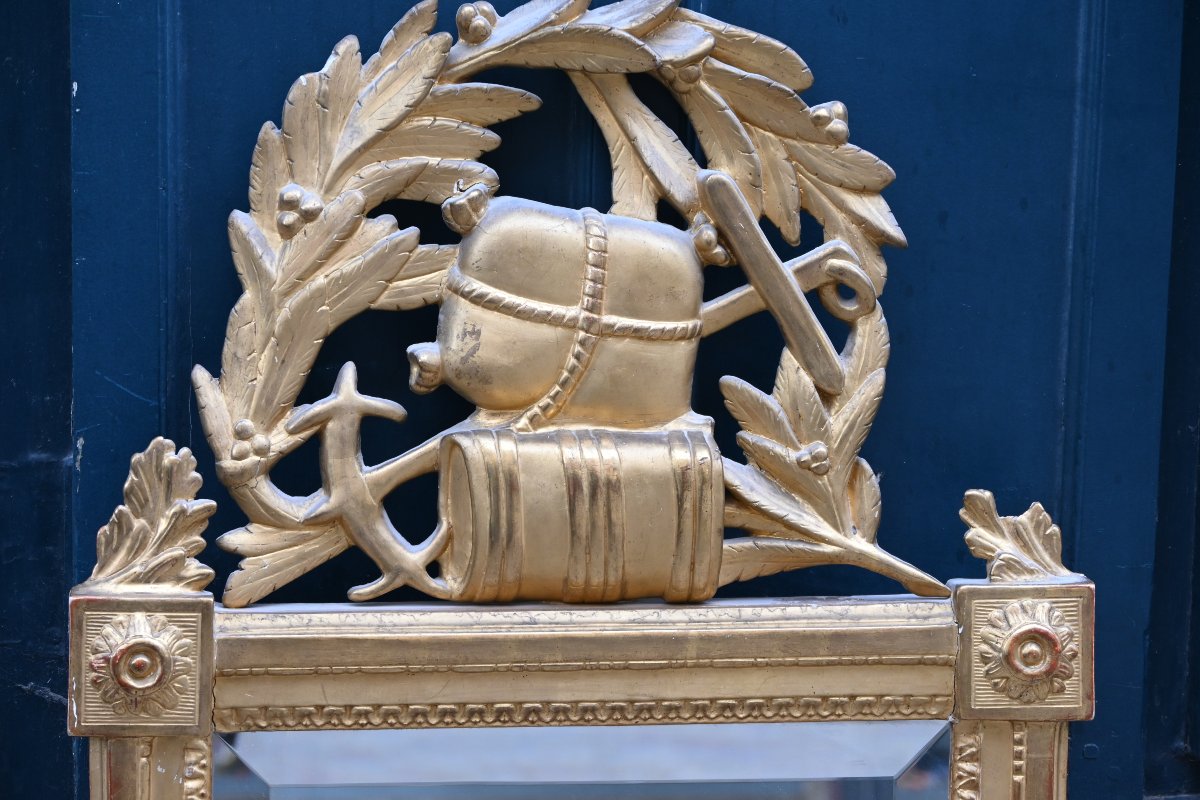 Miroir bois doré d époque Louis XVI  , Bordeaux fin  XVIII-photo-4
