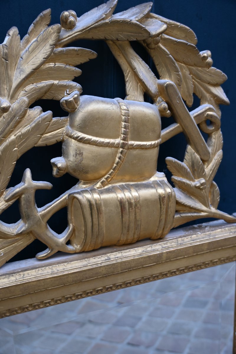 Miroir bois doré d époque Louis XVI  , Bordeaux fin  XVIII-photo-7