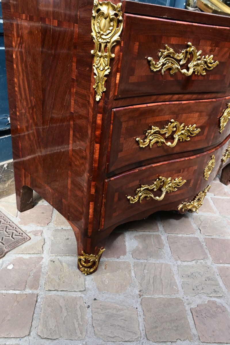 Amaranth Veneered Chest Of Drawers Stamped Angot, Mid-18th Century-photo-1