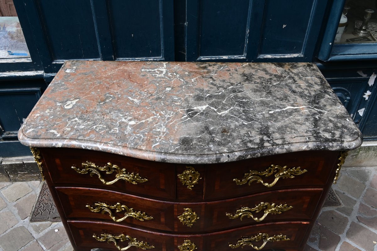Amaranth Veneered Chest Of Drawers Stamped Angot, Mid-18th Century-photo-7