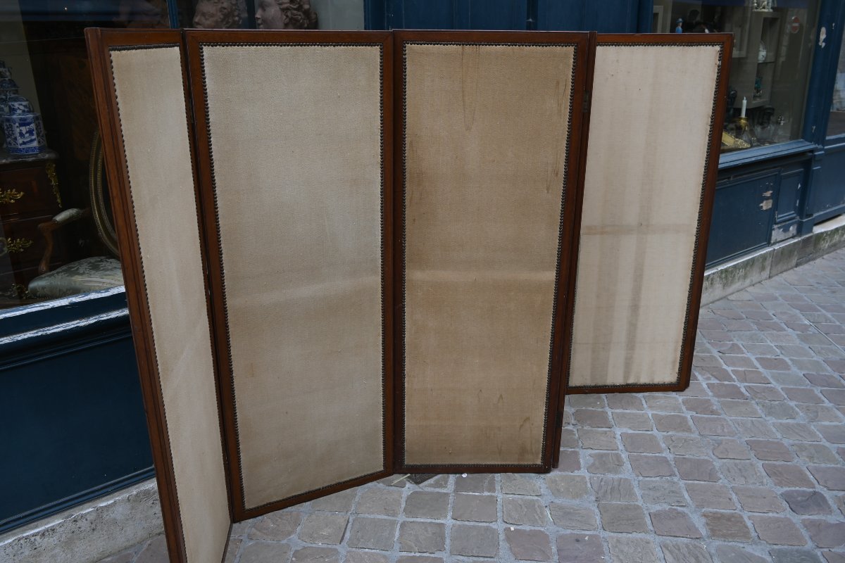 Early 19th-century 6-panel Mahogany Folding Screen-photo-2