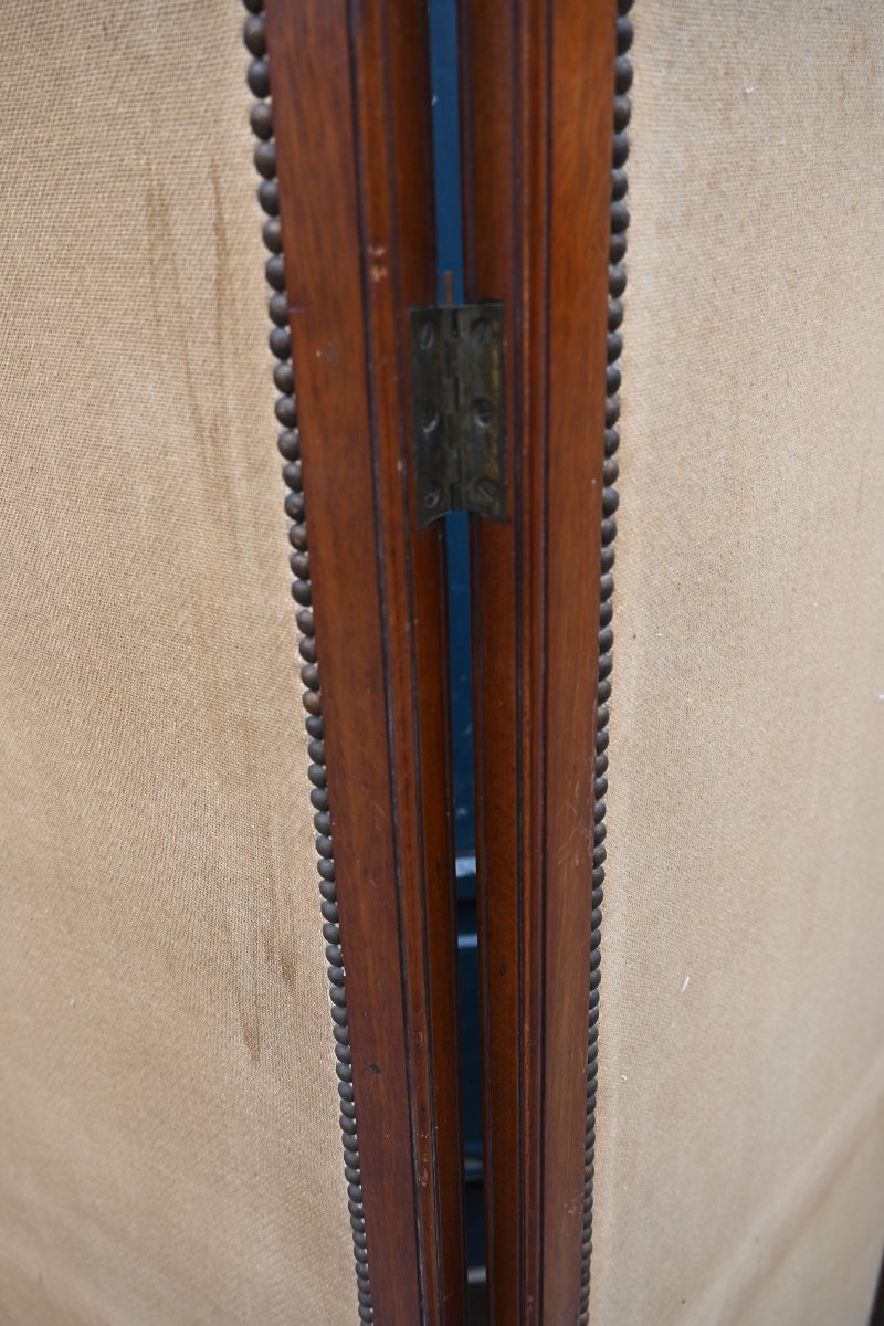 Early 19th-century 6-panel Mahogany Folding Screen-photo-3