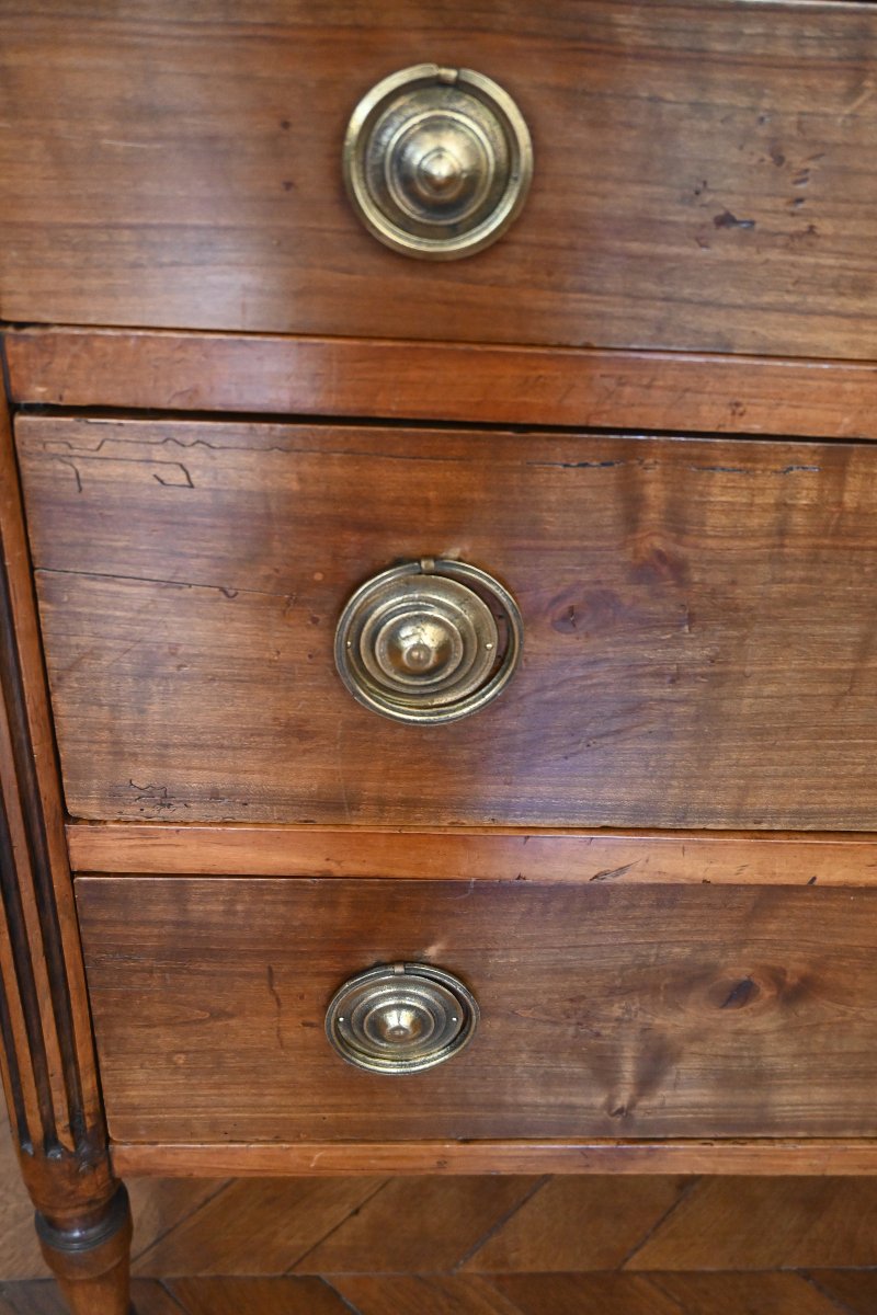 Commode en noyer , plateau bois d époque Louis XVI   fin XVIIII-photo-5