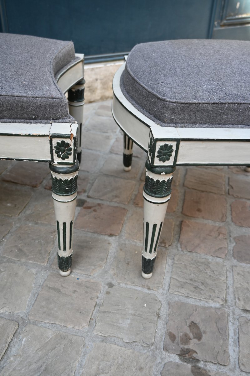 Siège de forme curule et son pouf  de style Empire-photo-4