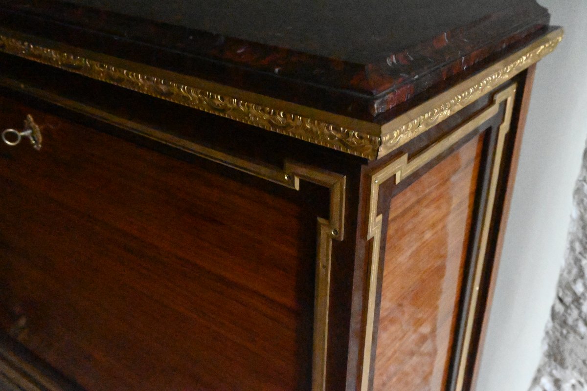 Rare secrétaire Louis XVI attribué à Montigny ou Carlin-photo-3