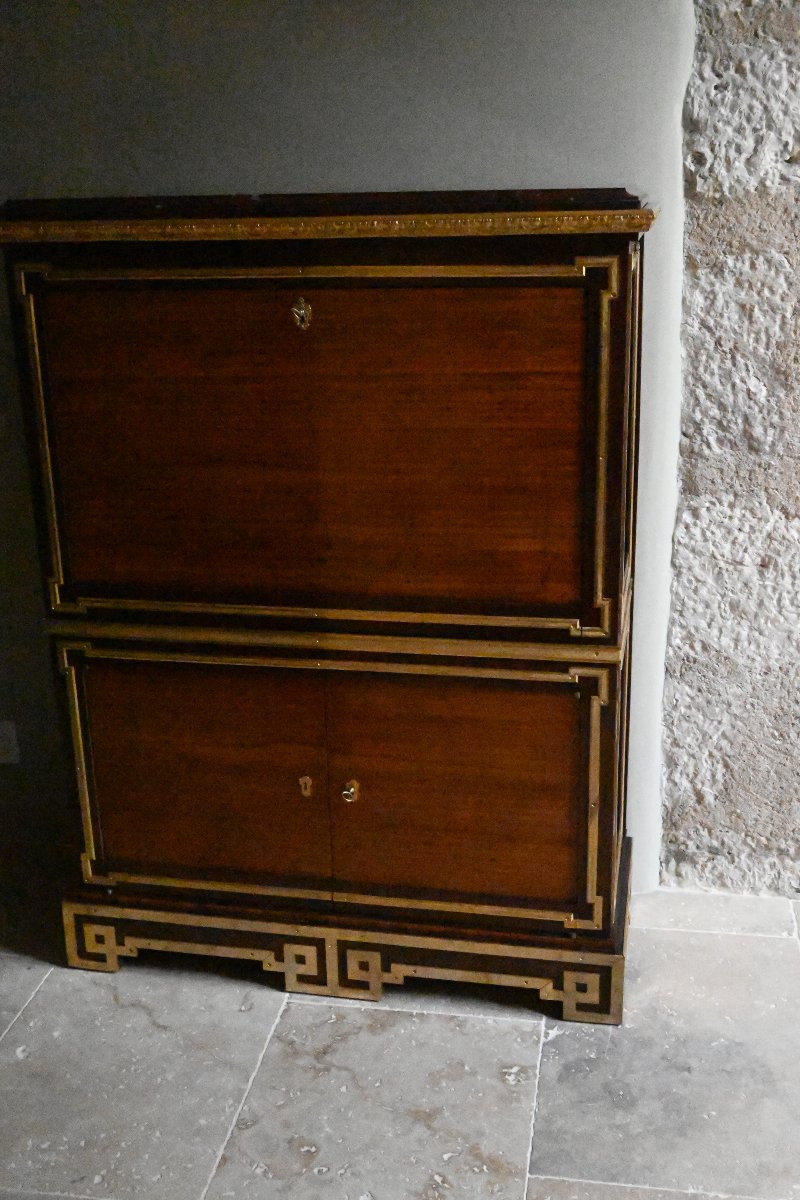 Rare secrétaire Louis XVI attribué à Montigny ou Carlin-photo-4