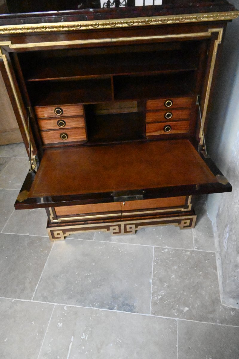 Rare secrétaire Louis XVI attribué à Montigny ou Carlin-photo-2