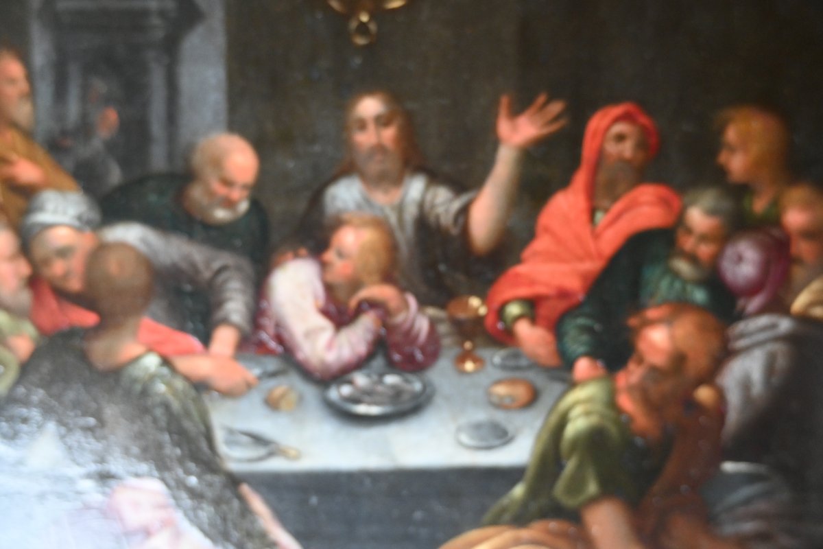 Paire de cuivres du début du XVIII , la Nativité et la Cène -photo-4