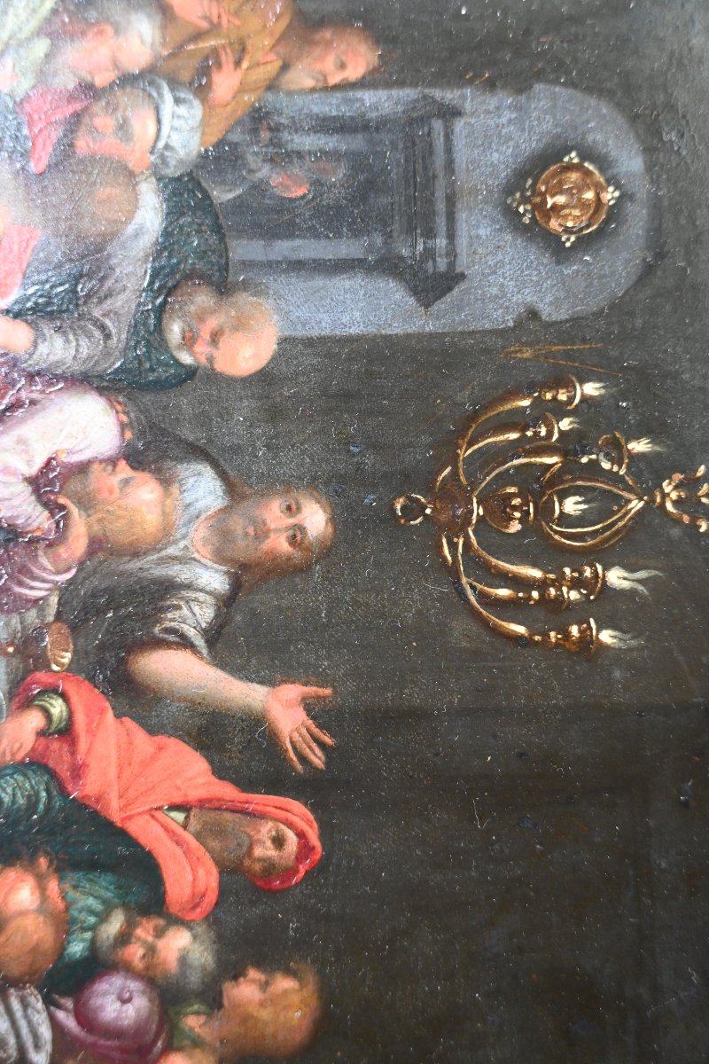 Paire de cuivres du début du XVIII , la Nativité et la Cène -photo-5