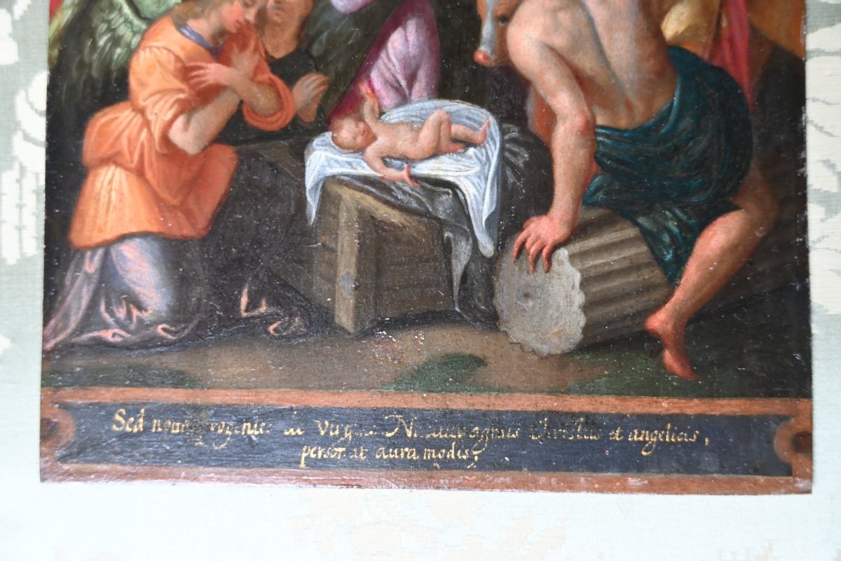 Paire de cuivres du début du XVIII , la Nativité et la Cène -photo-8