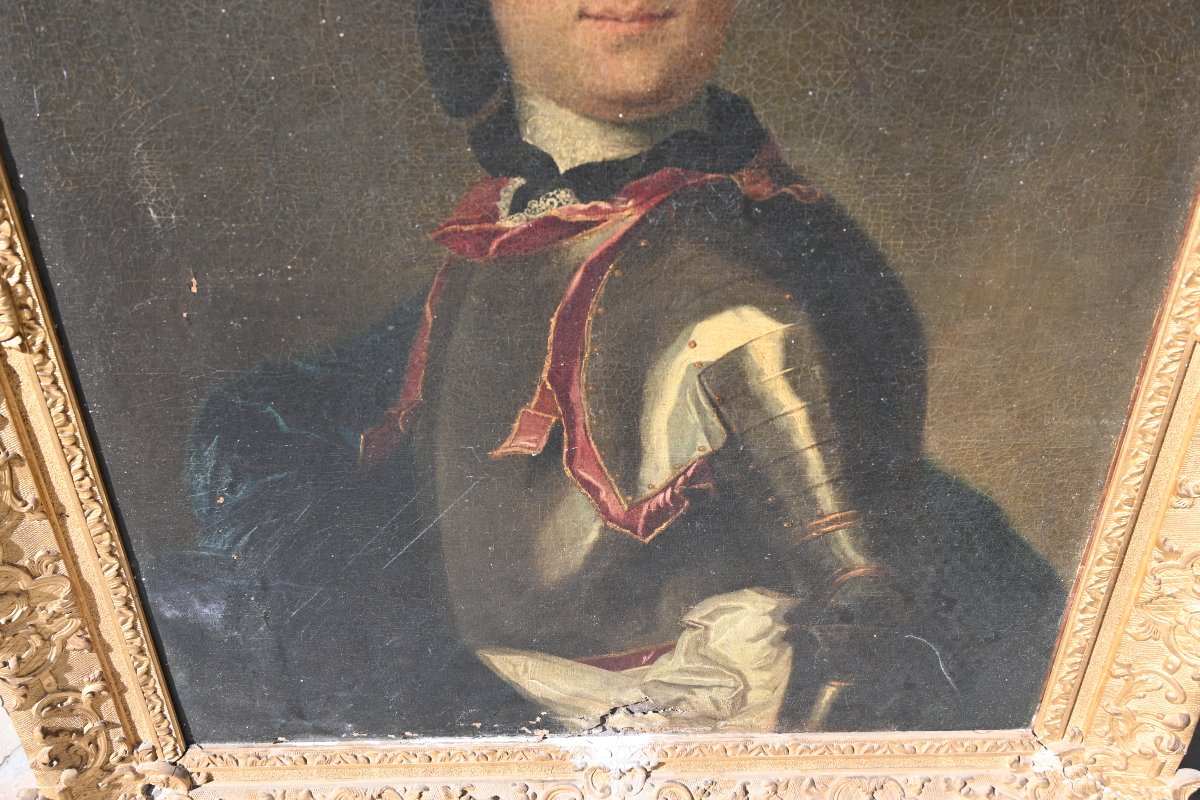 Portrait de monsieur de Culan , baron de Ciré , école française XVIII signé de  Rupaley -photo-4