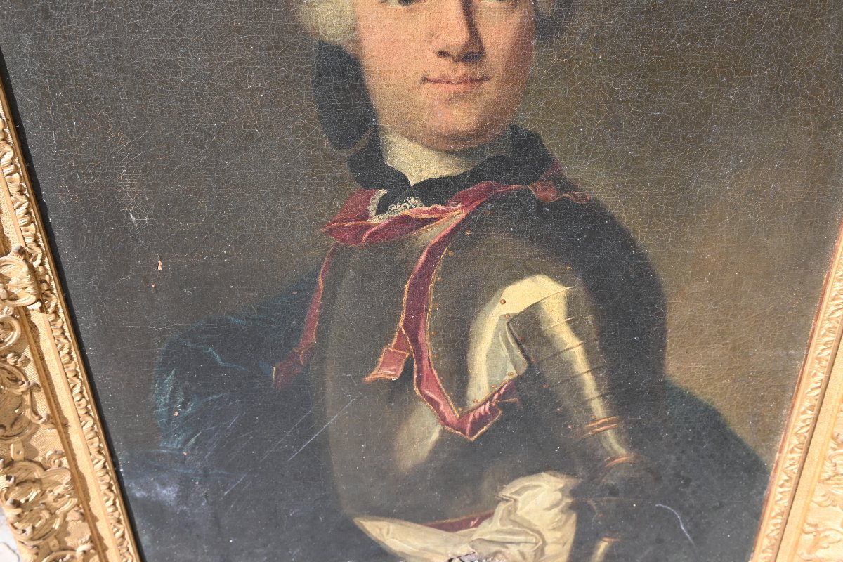 Portrait de monsieur de Culan , baron de Ciré , école française XVIII signé de  Rupaley -photo-5