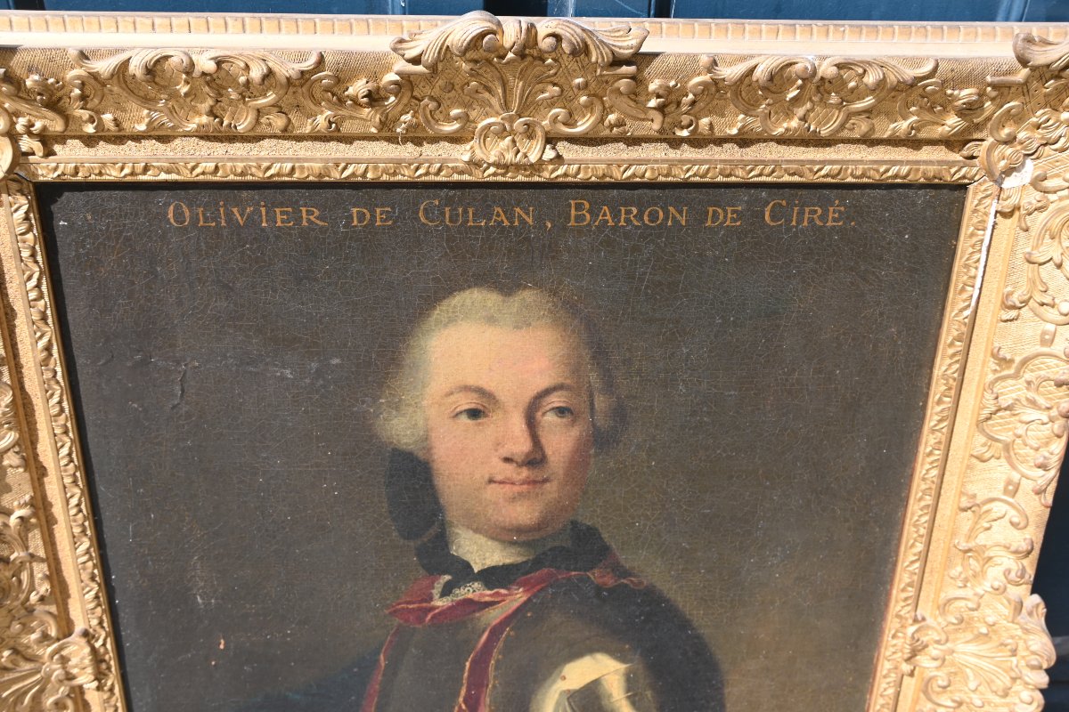 Portrait de monsieur de Culan , baron de Ciré , école française XVIII signé de  Rupaley -photo-7