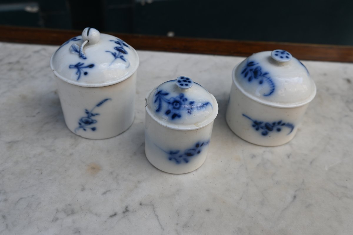 Three 18th-century Porcelain Powder Jars By Locré And Mennecy