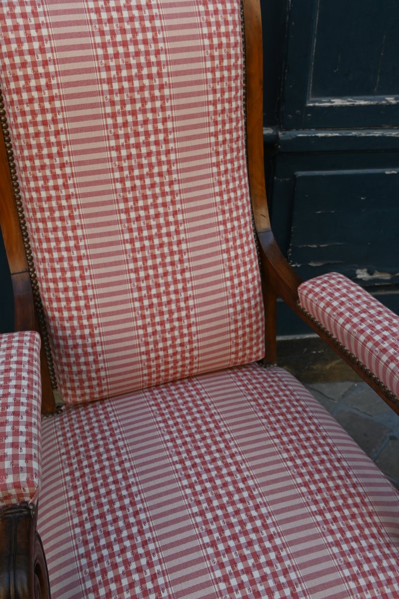 Paire d élégants fauteuils Voltaire en acajou d époque Restauration XIX-photo-6