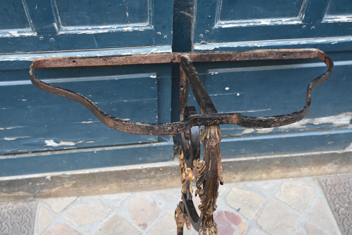 Wrought-iron Console Table, Southern France, 18th Century-photo-4