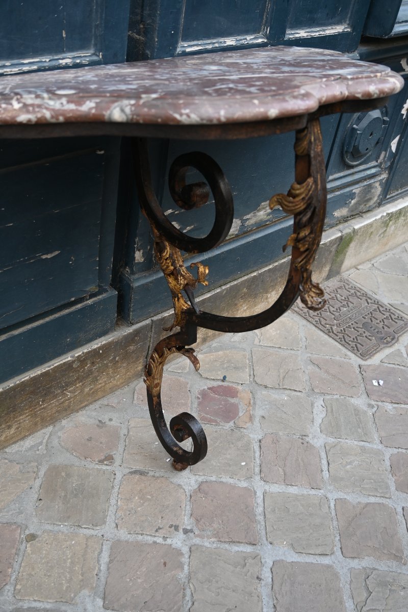 Wrought-iron Console Table, Southern France, 18th Century