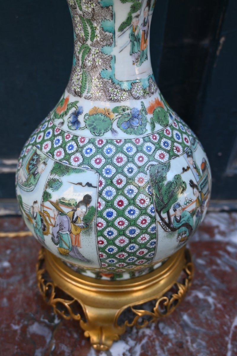 China, Canton Porcelain Lamp In The -photo-4