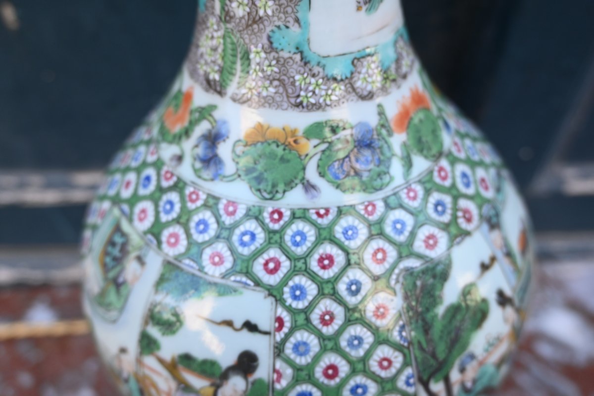 China, Canton Porcelain Lamp In The -photo-5