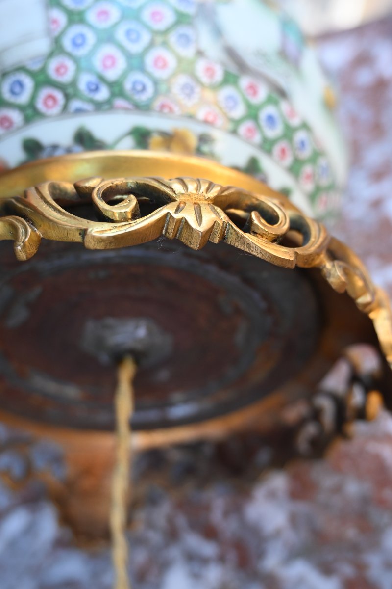 China, Canton Porcelain Lamp In The -photo-6
