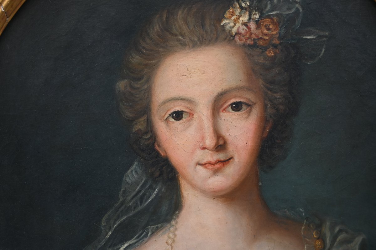 Portrait de madame des Moulins , école française XVIII-photo-4
