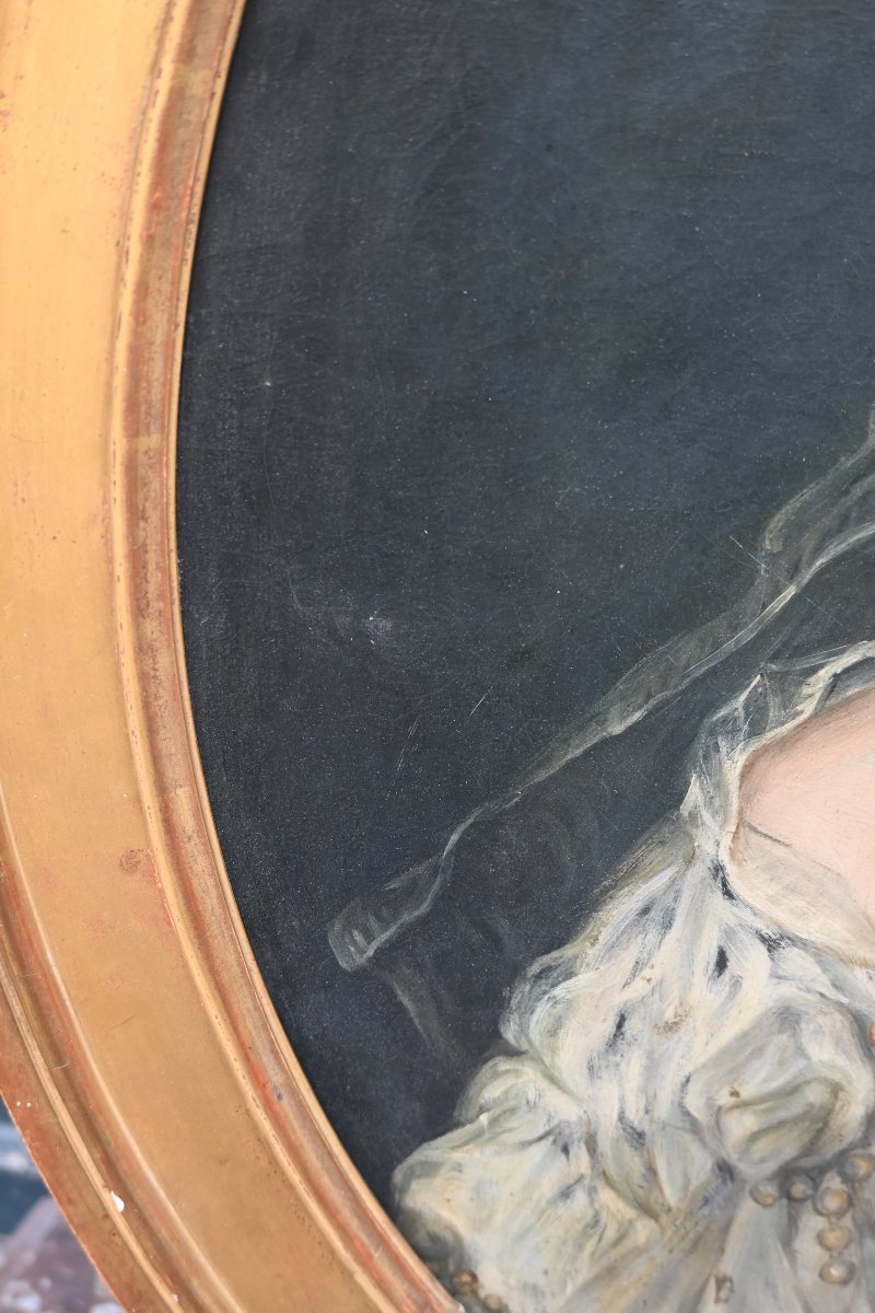 Portrait de madame des Moulins , école française XVIII-photo-8