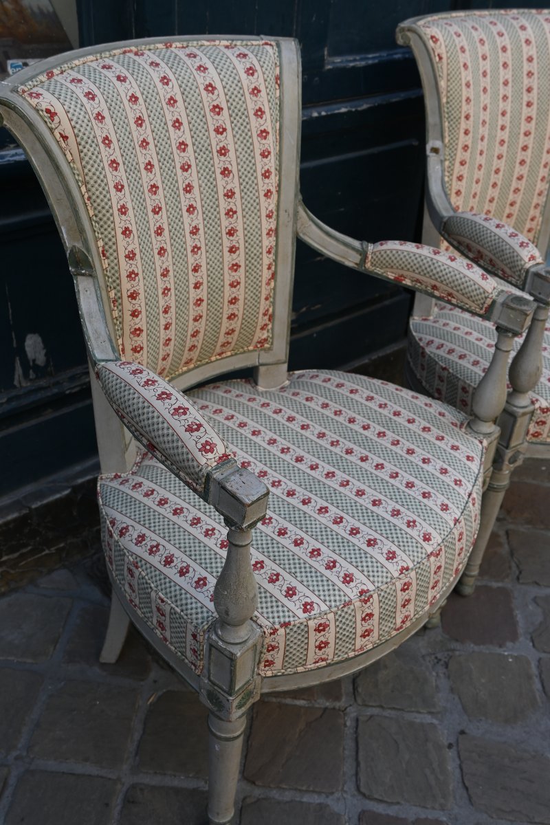 Pair Of Directoire Armchairs, Late 18th Century-photo-3